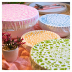 Organic Cotton Bowl Covers Set of 4 | Turkish Mandala Print, Reusable Fabric Dish Covers & Sourdough Proofing Cloths
