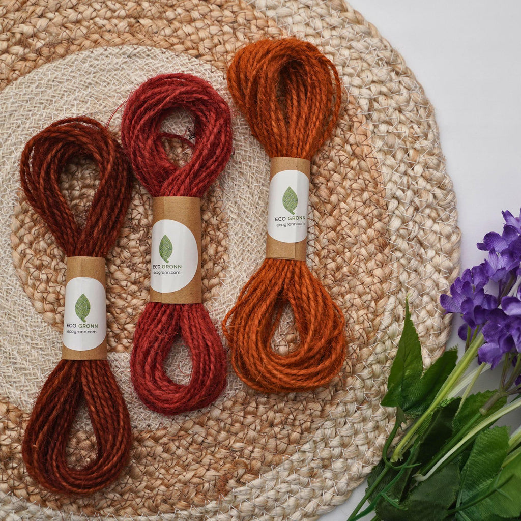 Red Jute Twine Cord | Single 10-Yard Spool | Terracotta, Earthy Shades Biodegradable String for Holiday Gifting, Crafts and Decor