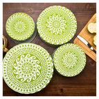 Organic Cotton Bowl Covers Set of 4 | Greek Mandala Print, Reusable Fabric Dish Covers & Sourdough Proofing Cloths
