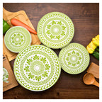 Organic Cotton Bowl Covers Set of 4 | Classic Greek Mandala Print, Reusable Fabric Dish Covers & Bread Rising Cloths