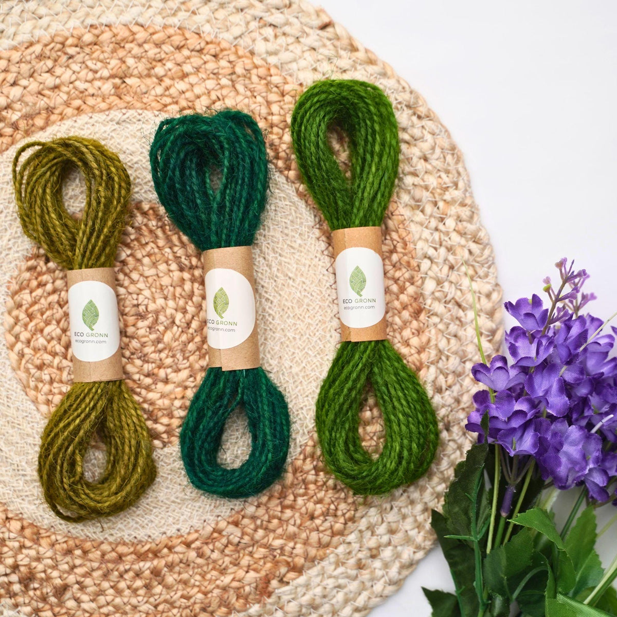 Green Jute Twine Cord  | Single 10-Yard Spool | Forest, Grassy, Olive Natural Biodegradable String for Crafts, Decor & Holiday Gifting