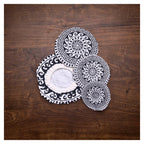 Organic Cotton Bowl Covers Set of 4 | Natural Touch Mandala Print, Reusable Fabric Dish Covers & Sourdough Proofing Cloths