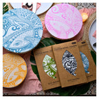 Organic Cotton Bowl Covers Set of 4 | Natural Touch Mandala Print, Reusable Fabric Dish Covers & Sourdough Proofing Cloths