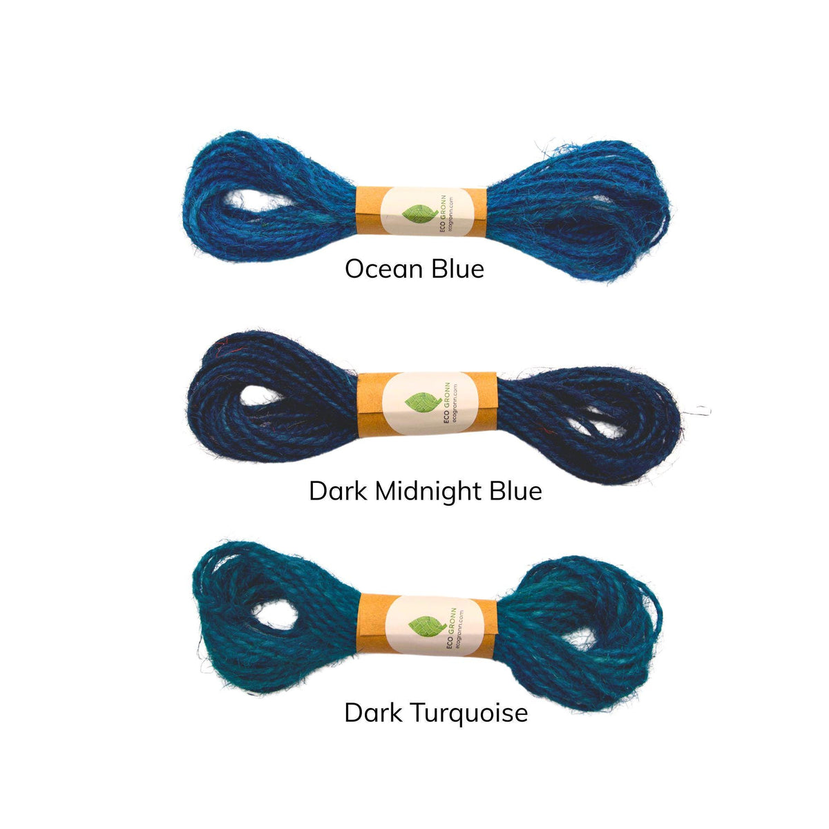 Blue Jute Twine Cord | Single 10-Yard Spool | Ocean, Turquoise, Midnight Blue Artisan String for Gift Wrapping, Macrame Crafting