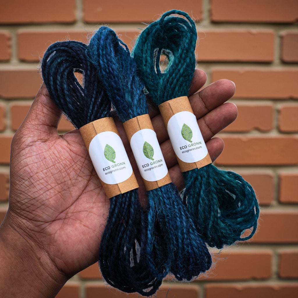 Blue Jute Twine Cord | Single 10-Yard Spool | Ocean, Turquoise, Midnight Blue Artisan String for Gift Wrapping, Macrame Crafting