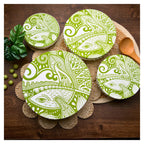 Organic Cotton Bowl Covers Set of 4 | Natural Touch Mandala Print, Reusable Fabric Dish Covers & Sourdough Proofing Cloths