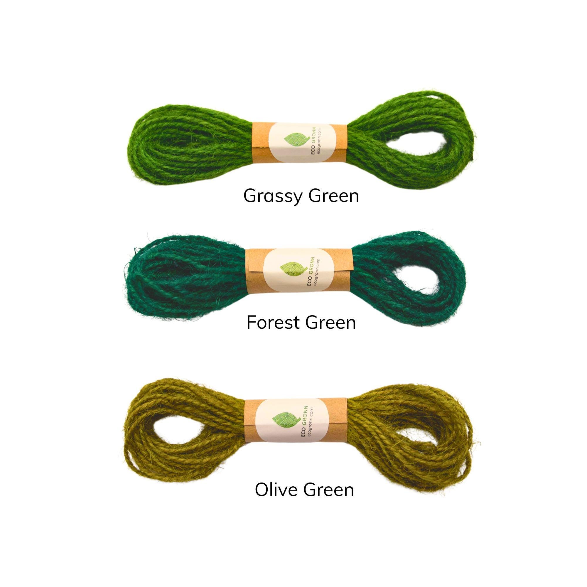 Green Jute Twine Cord  | Single 10-Yard Spool | Forest, Grassy, Olive Natural Biodegradable String for Crafts, Decor & Holiday Gifting