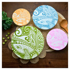 Organic Cotton Bowl Covers Set of 4 | Natural Touch Mandala Print, Reusable Fabric Dish Covers & Sourdough Proofing Cloths