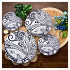 Organic Cotton Bowl Covers Set of 4 | Natural Touch Mandala Print, Reusable Fabric Dish Covers & Sourdough Proofing Cloths