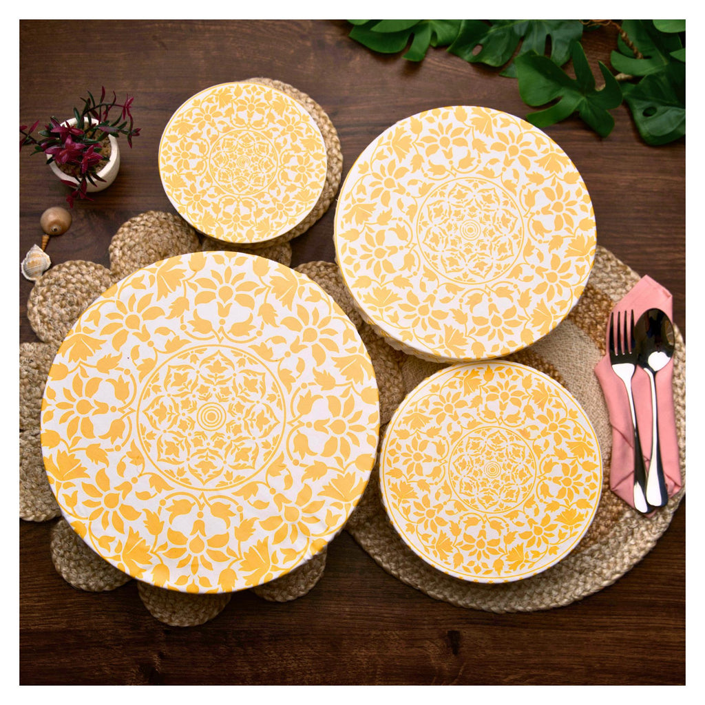 Organic Cotton Bowl Covers Set of 4 | Turkish Mandala Print, Reusable Fabric Dish Covers & Sourdough Proofing Cloths