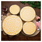 Organic Cotton Bowl Covers Set of 4 | Turkish Mandala Print, Reusable Fabric Dish Covers & Sourdough Proofing Cloths