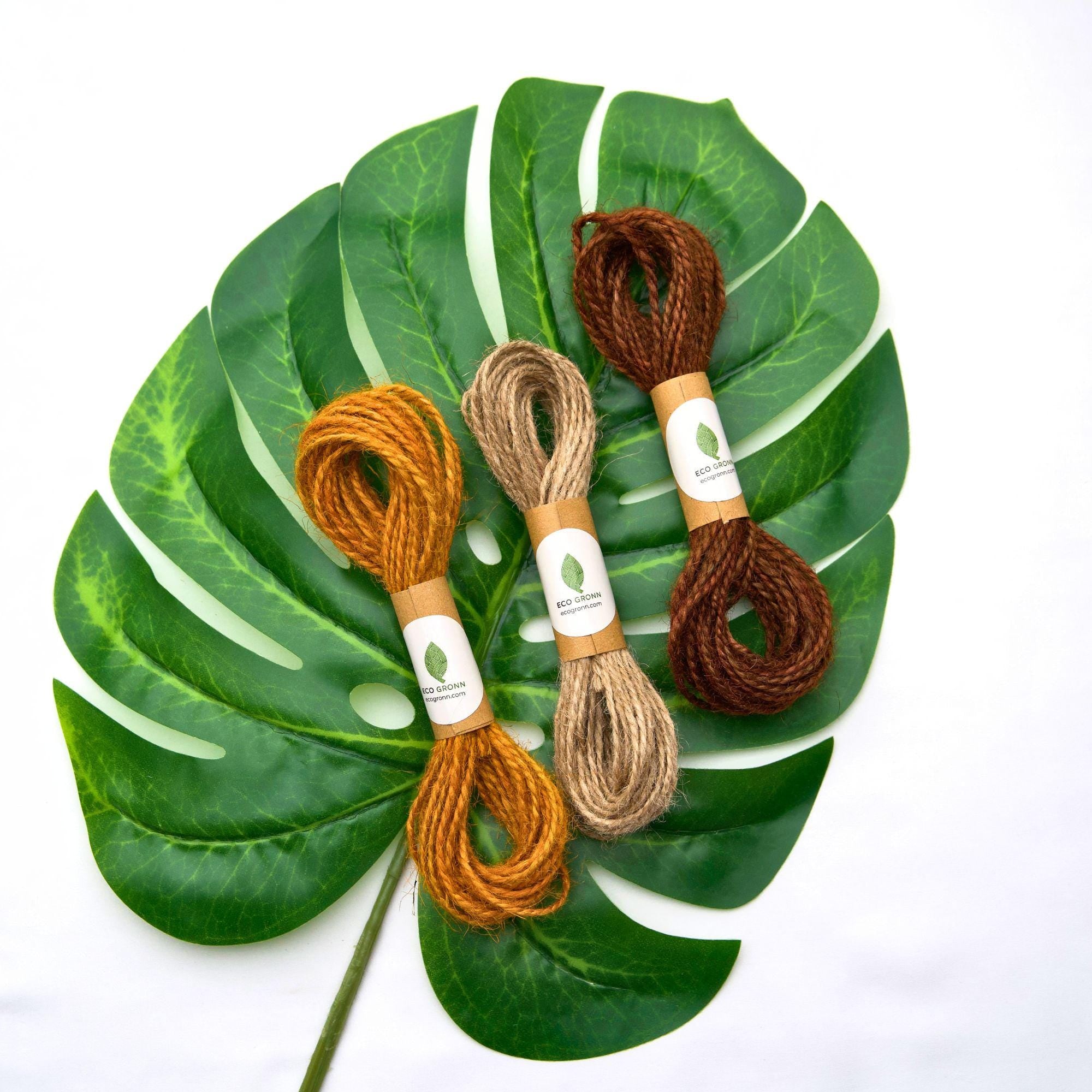 Natural & Brown Jute Twine Cord | Single 10-Yard Spool | Natural, Brown & Golden Brown Biodegradable String
