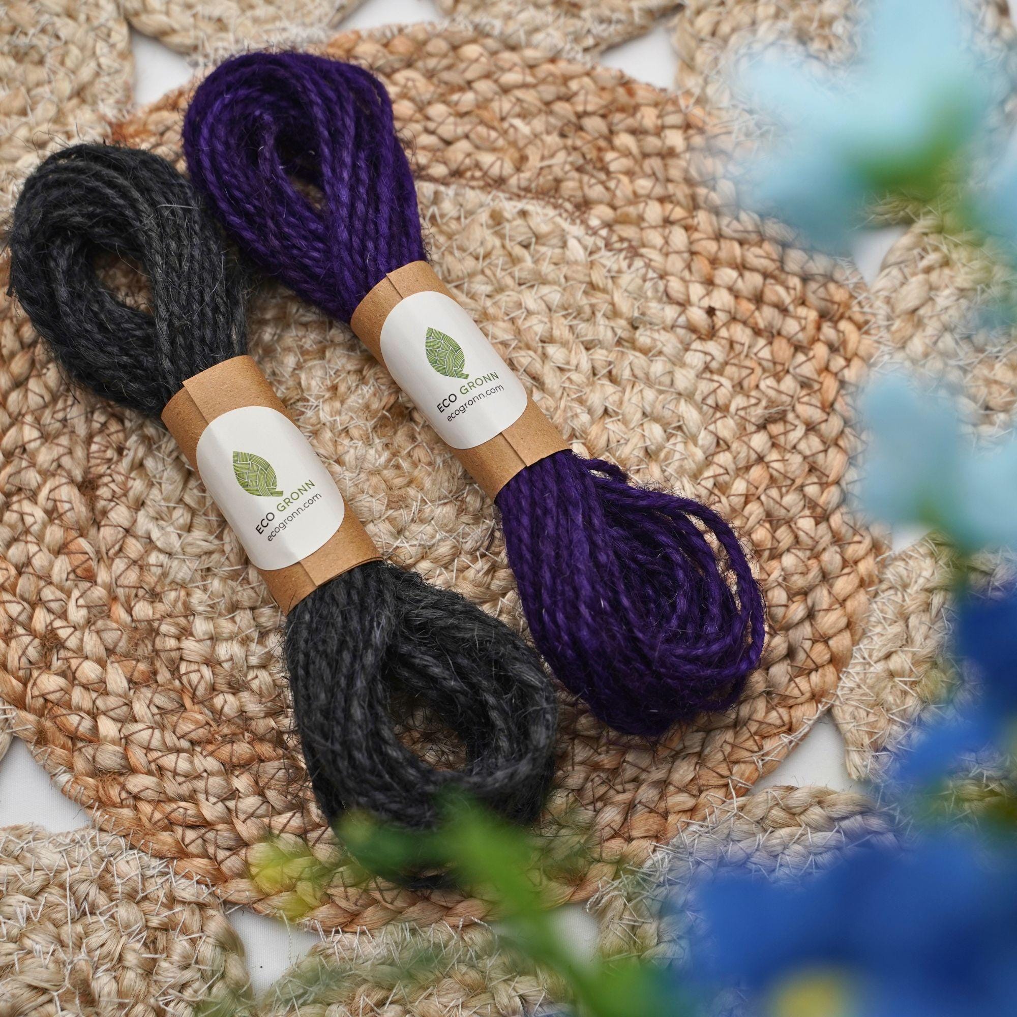 Dark Jute Twine Cord | Single 10-Yard Spool | Black, Purple, Brown Rustic String for Macrame, Gifting and Crafting