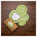 Organic Cotton Bowl Covers Set of 4 | Greek Mandala Print, Reusable Fabric Dish Covers & Sourdough Proofing Cloths