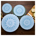 Organic Cotton Bowl Covers Set of 4 | Greek Mandala Print, Reusable Fabric Dish Covers & Sourdough Proofing Cloths