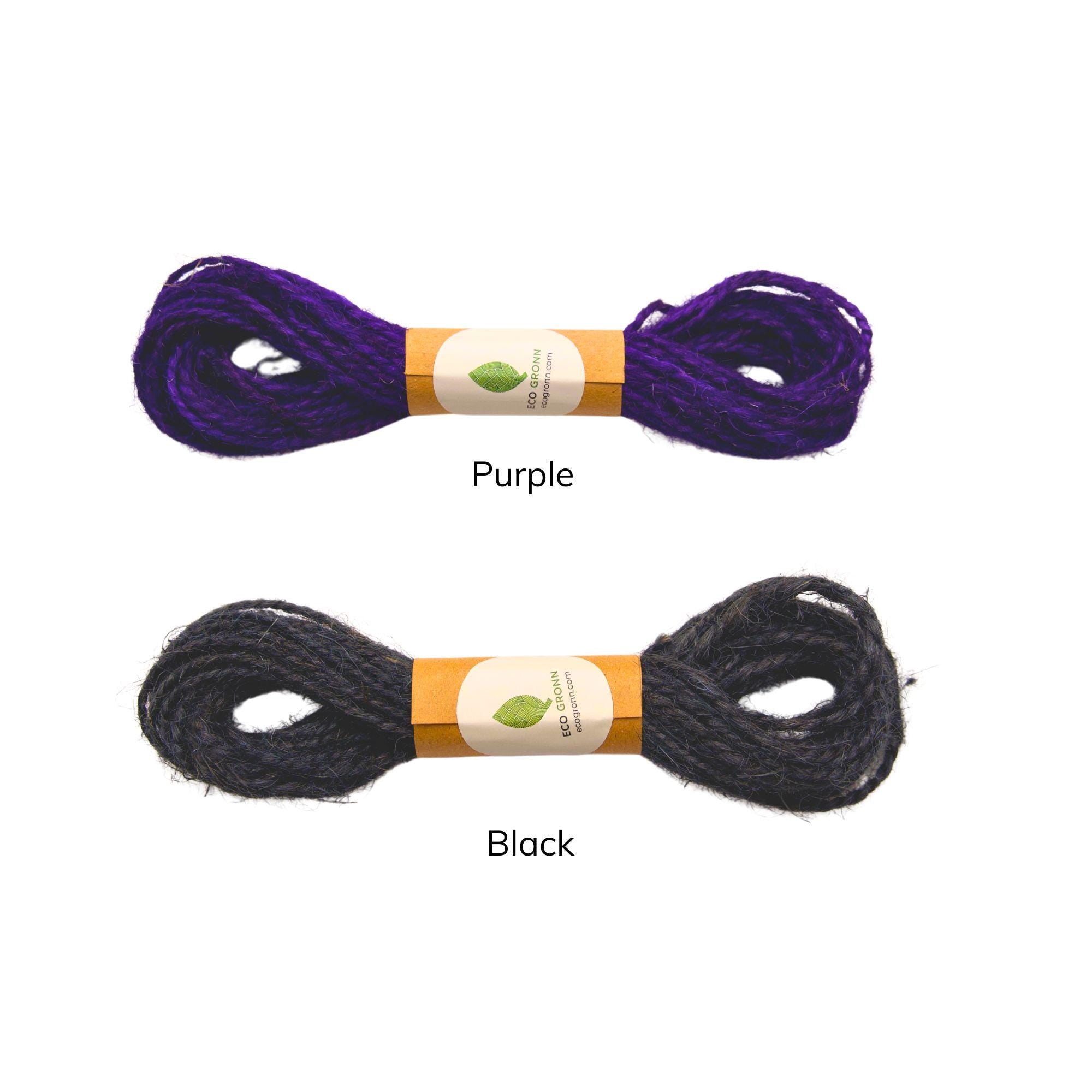Dark Jute Twine Cord | Single 10-Yard Spool | Black, Purple, Brown Rustic String for Macrame, Gifting and Crafting