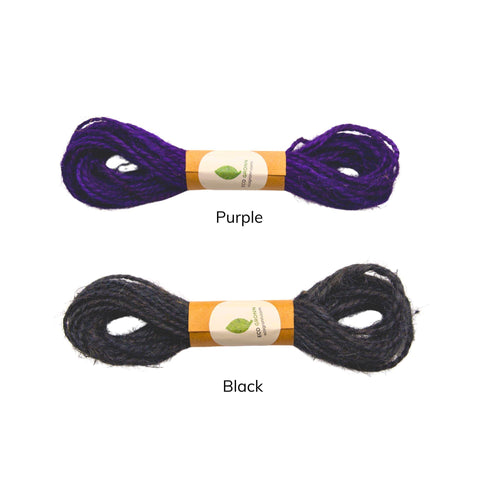 Dark Jute Twine Cord | Single 10-Yard Spool | Black, Purple, Brown Rustic String for Macrame, Gifting and Crafting
